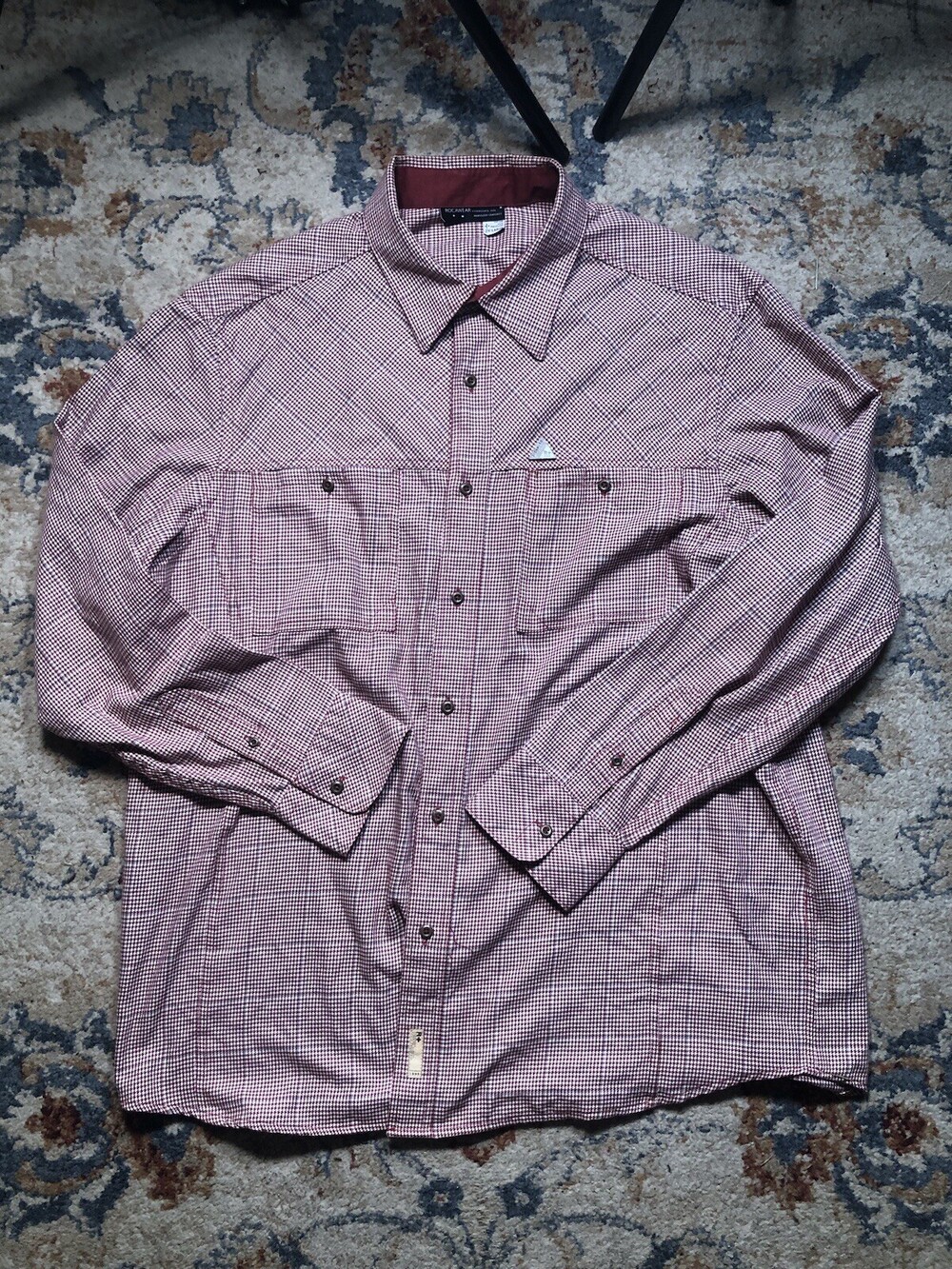 Rocawear 2XL Cotton Men's Long Sleeve Button Up Shirt Red Picnic Plaid